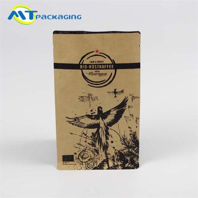 China Heat seal kraft paper Biodegradable Food Packaging Bags with valve coffee plastic bag for sale