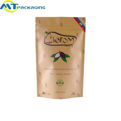 China Snack Biodegradable Food Packaging Bags Customized Size Brown Kraft Color for sale