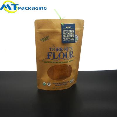 China Stand Up Gusseted Pouch Kraft Paper Food Nut Bags Customized Material for sale