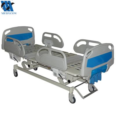 China Medical Hospital Therapy Bed Beauty Design ABS Panel Three Cranks Manual Inpatient Bed for sale