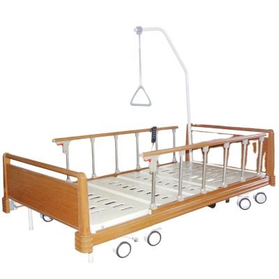 China Low Height Electric Patient Used Nursing Hospital Bed With Monkey Bar Three Functions Nursing Bed For Elderly for sale