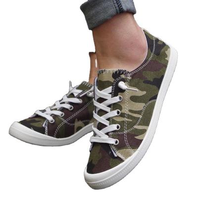 China Fashion Trend New Design Walking Camouflage Camouflage Art Custom Sports Low Cut Unique Sneakers Canvas Shoes For Women for sale