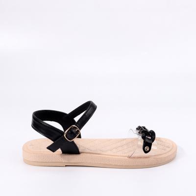 China New Fashion Gold Flat Chain Bow Sandals Girls Sandals Sexy Slippers For Women Slips Cork Sole Microfabric Luxury Slippers for sale