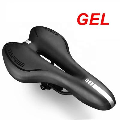 China Comfortable Shockproof Bicycle Saddle with Silicone Cushion and PU Leather Surface for sale