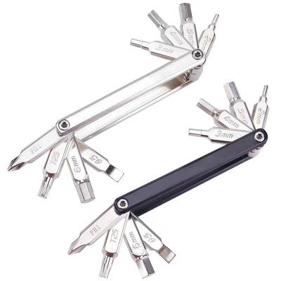 China Upgrade Your Bike with Our Silver Multi-Function Hexagonal Screwdriver and Wrench Set for sale