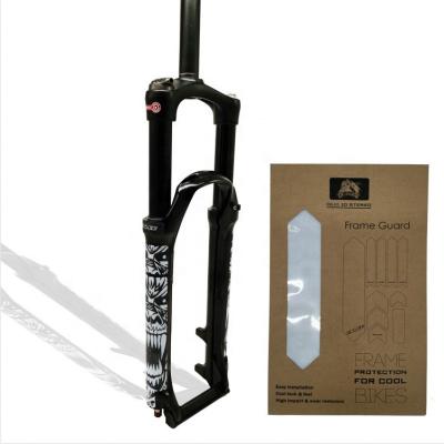 China Autoadhesivo de protección de tenedor de bicicleta 3D impermeable para protección decorativa del marco de la bicicleta en venta