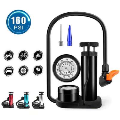 China Delivery Time 7-15 Days Mini Bicycle Repair Kit with Schrader Valve and Gauge Foot Pump for sale