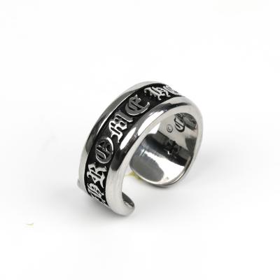 China Retro JZBX0036 Punk Men And Women Dominant Titanium Steel Rings With Words Open Hidden Rings for sale