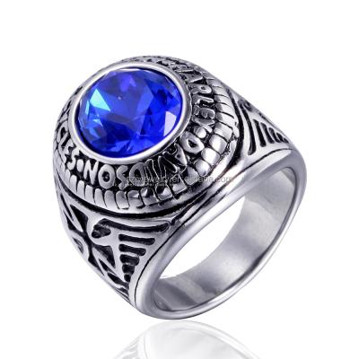 China Hiphop Men's Crystal Stone Stainless Steel Wedding Black Blue Red Rings JBX001 for sale