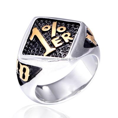 China Hiphop JBX003 personalized fashionable male retro hip-hop stainless steel gold-plated digital ring for sale