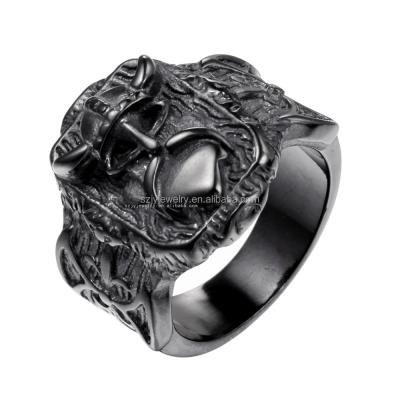 China New Fashion Hiphop JBX007 Jewelry Mens Stainless Steel Black Rock Hip Hop Ring for sale