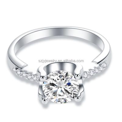 China JZYGS0022 Style Unique Romantic Love Wedding Ring Fine Engagement S925 Sterling Silver Ring Zircon Halo for sale