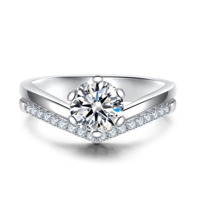 China FASHIONABLE silver moissanite JZY005 925 female princess crown engagement wedding rings for sale