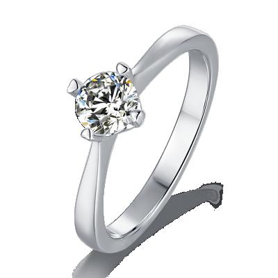 China JZM02E 4 Fork VVS romantic moissanite diamond gold plated ring 925 sterling silver jewelry for women for sale