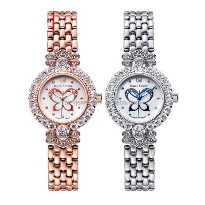 China 3844S Fashion Stainless Steel Strap Automatic Women Watches Waterproof Diamond Quartz Wrist Watch For Women for sale