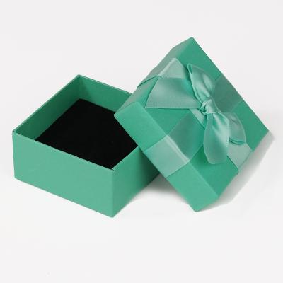 China Exquisite Jewelry Display BOXX005 Packaging Jewelry Set Small Ring Necklace Green Bow Gift Box for sale