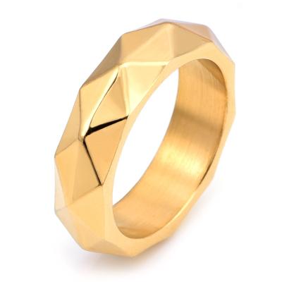 China Hiphop JBX0026 Titanium Steel Mechanically Cut Diamond Ring Simple And Fashionable Stainless Steel Ring for sale