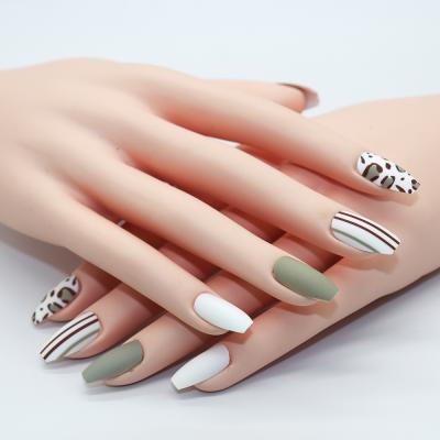 China Ballet Matte Free Tips ABS Design Coffin Coffin aterial Nails Nail Art Set 24 Pcs/solon for sale