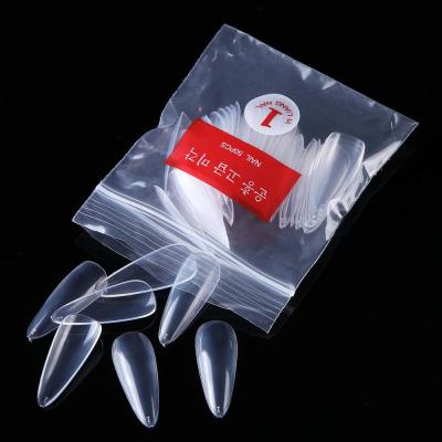 China Long False Nails Practical Nature Clear Stiletto Material White Box Packing Box Nail Tips Acrylic 500 Pcs Full Cover Solon Nail Long Fake Nails for sale