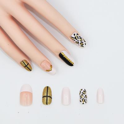 China Free Sample Design Fake Nails Long And Oval Nail Tips Hot Sale Fake Nails for sale