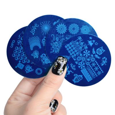 China Use with nail polish to new creative designs wholesale 5.5cm nail plate 2018 nail art new next stamping plate in stock for sale