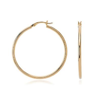 China Latest CLASSIC Hot Sale 2She 18K Gold Plated Solid Silver Hoop Earrings for sale