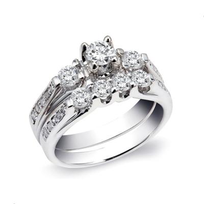 China Good Sale Silver Silver Wedding Ring Sets Wholesale Jewelry for sale