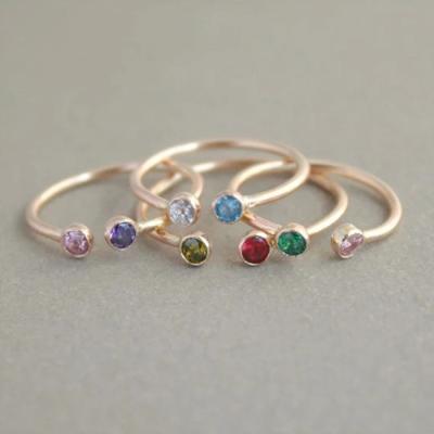 China CLASSIC High Quality Colorful Rainbow CZ Adjustable Rings for sale