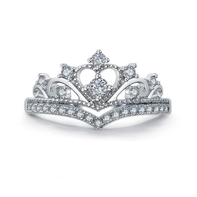 China High Quality Cute 2SHE 925 Sterling Silver Crown Rings For Women for sale