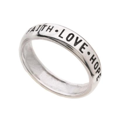 China CLASSIC High Quality Love Hope Faith Women Band Rings for sale