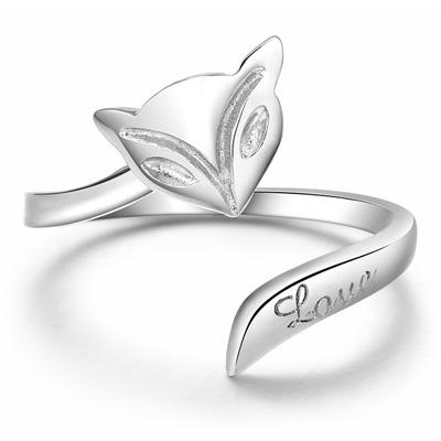 China China Wholesale 925 Silver Animal Jewelry Rings Simple Fox Rings for sale