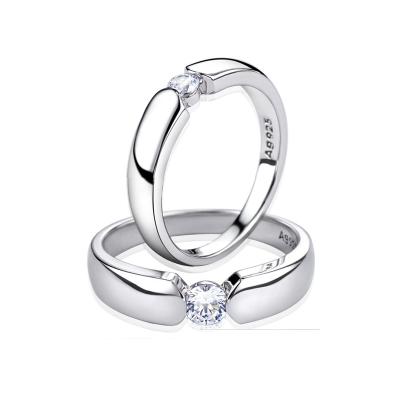 China CLASSIC Classic 925 Sterling Silver Wedding Rings Set For Couples for sale