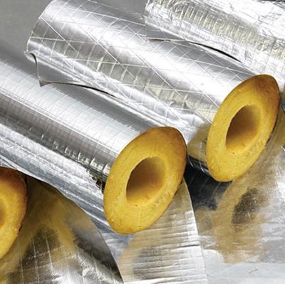 China 3 Inch Air Conditioner Copper Colored Aluminum Pipe Insulation Glass Wool Jacket for sale