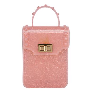 China Cathylin Jelly Ladies Sequin Shoulder PVC Clear Chain Bag Handbag Clutch Sling Chain Clutch Sequin Bag for sale