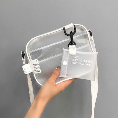 China Waterproof PVC Women Cross - Body Bag Fashion Clear Clear Beach PVC Zipper Transparent Shoulder Bag for sale