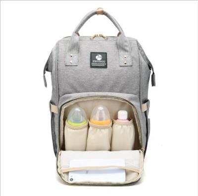 China New Multifunstional Baby Foldable Groove Diaper Backpack Diaper Backpack Black Happy Shoulder Bag For Mommy Mother for sale