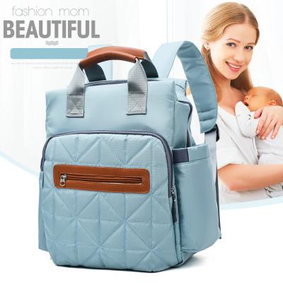 China Foldable Waterproof Nappy Bag Large Capacity Diaper Bag Mum Bag Nurse Backpack Nurse Baby Changing Bag With Insulated Pockets for sale