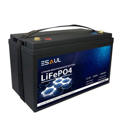 China Uninterruptible power supply ESAUL customized low temperature 12v 100ah lifepo4 battery for solar rv boat PV system for sale