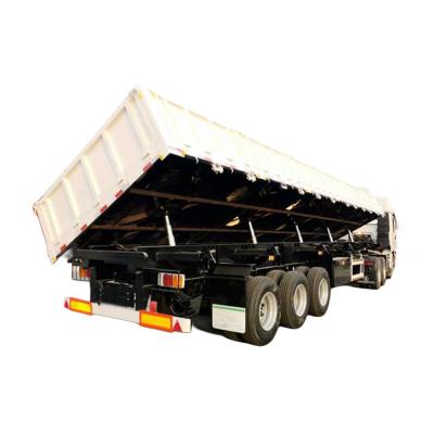 Cina Triaxle Side Payload 50T Tipping Trailer Truck Trasporto di materiali da costruzione in vendita