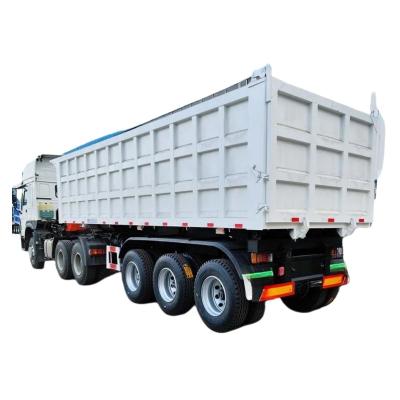 China 35 cbm Gooseneck Grain Tipper Semi Trailer 3 Axles Dumper Aggregate Tipping Trailers for sale