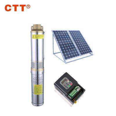 China 3000lph Solar Submersible Water Pump Kit For Irrigation 2hp DC Solar Submersible Pump for sale