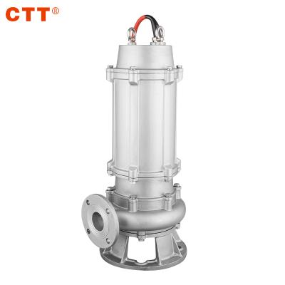 China Sewage cutter pump 5.5kw wqp large volume stainless steel centrifugal chemical centrifugal pump for sale