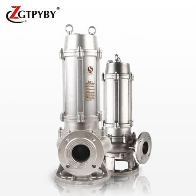 China Buildings Commercial Sewage Pump Cost List 1 Hp Centrifugal Stainless Steel Suction Sewage Submersible Pump for sale