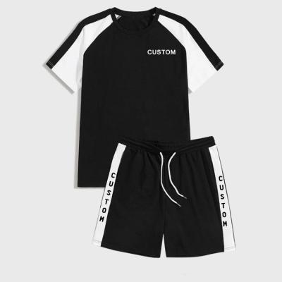 China QUICK DRY Custom Logo Print Men's Summer OEM Two Piece Short Set Casual Jogging Tracksuit 2 Piece Short Sets For Men for sale