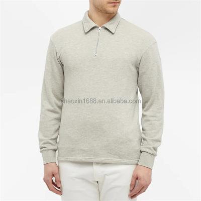 China Custom Anti-Wrinkle 100%cotton OEM Fitted Pullover Plain Zipper Quarter Blank Collar Sweatshirt For Men for sale