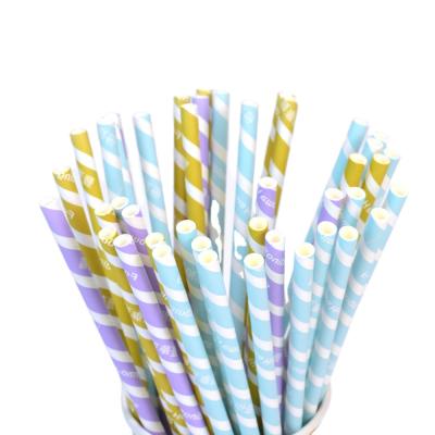 China Custom Wholesale Price Disposable Biodegradable Colorful Drinking Paper Straw for sale