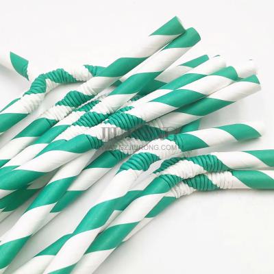 China Eco Friendly Biodegradable Wrapping Paper Straws Party Curvy Shape End Straws for sale