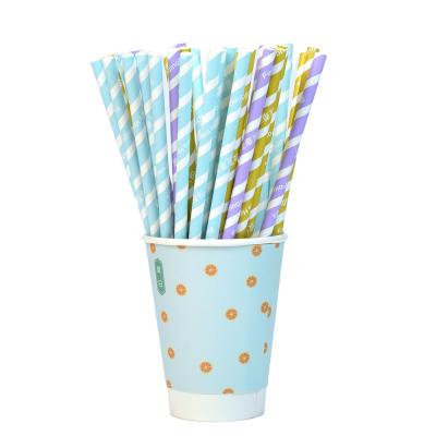 China Disposable Sustainable Eco Products Colorful Drinking Wholesale Paper Straw for sale