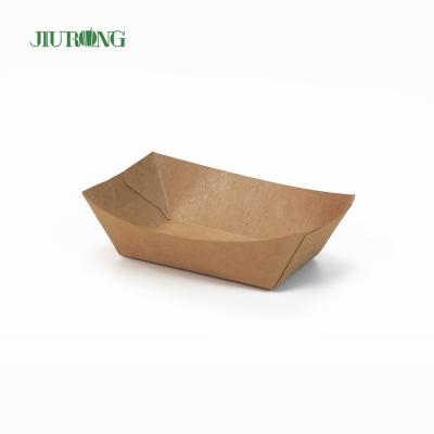 China Ship Tray Compartment Disposable Food Tray Fast Food Wrapping Paper Biodegradable Paper Bowl For Fruits for sale