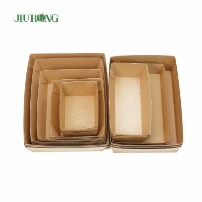 China Recycled Materials F-groove Boat Tray Eco-friendly Snacks Container for sale